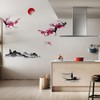 milaosk 2Pcs Chinese Ink Style Flower Painting Wall Stickers 25