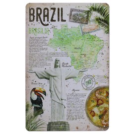 SMARTAIAN Brasilia - Placa de metal clásico de estaño para decoración de pared para el hogar