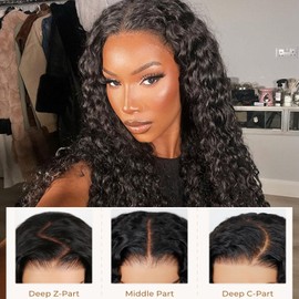 OQ HAIR Glueless Wigs Human Hair Pre Plucked Pre Cut 7x5 Water Wave HD Lace Front Wig Human Hair Pre Plucked For Beginners 3 Second To Wear 24 Inch