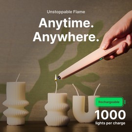 MJR by USB Lighter Co - Windproof Rechargeable Electric Plasma arc Lighter w/Extended Length, Large Handle, Smart Safety, and eco-Friendly Ideal for Candles, fire pits, Grill, BBQ, and Parties.