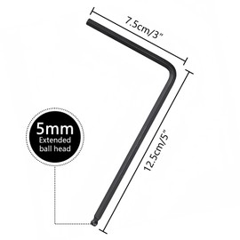 Musiin 5mm Truss Rod Wrench, Wrench Tool Ball End compatible with Martin Acoustic Guitar D/000/OM Truss Rod Adjustment