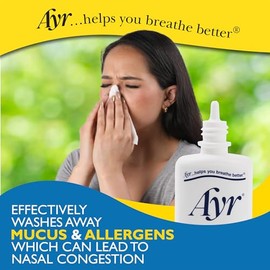 Ayr Niebla nasal salina, 1.69 onzas líquidas (paquete de 6) (el embalaje puede variar)