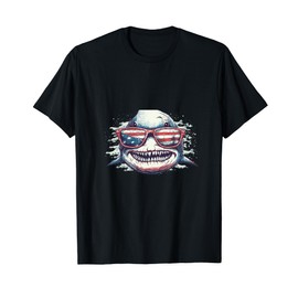 Shark American Flag Sunglasses 4th Of July Animal Patriotic T-Shirt