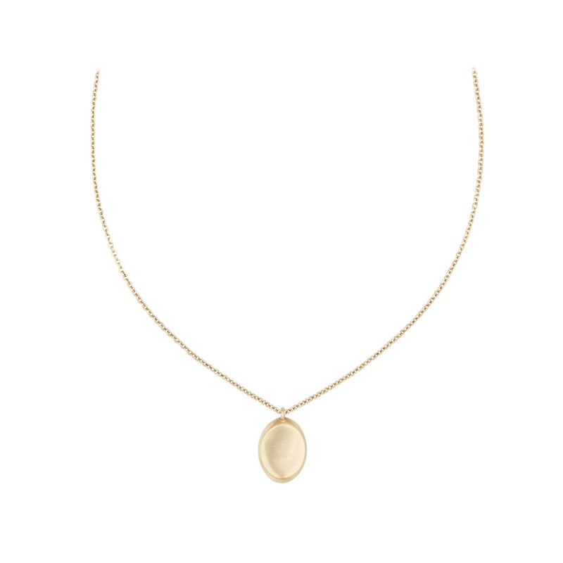 Gold&Deer 14KGP Matte Curve Blur Necklace White Gold / 골드앤디어