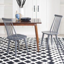 Safavieh American Homes Collection Burris Country Farmhouse Grey Spindle Side Chair , Wood, (Set of 2)