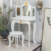 GAOMON Kids Vanity, Girls Vanity Table with Tri-Folding Mirror,Stool &