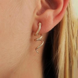 TseenYi Gothic Snake Dangle Drop Earrings Gold Snake Earrings Vintage Serpent Dangle Earrings Swirl Snake Drop Earrings Long Serpent Studs Earrings Sanke Animal Earrings