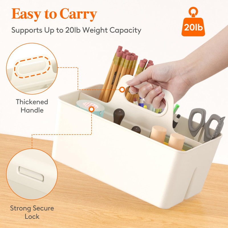 Lifewit Plastic Art Supply Storage Organizer, Divided Caddy Organizer with