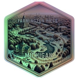 Farmington Hills Michigan Holographic Souvenir Vinyl Decal Sticker 4-Inch