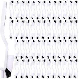 Rtteri 100 Pcs Kitchen Scrub Brush Bulk Sink Bathroom Brush Edge Corner Cleaning Brush Mini Grout Brush Right Angle Scrubbing Brush with Stiff Bristle for Household Window Track Bottle Tile Lines