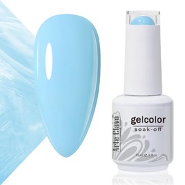 Arte Clavo Pastel Sky Blue Gel Nail Polish Macaron Bright Spring Summer Colors Cotton Candy Gel Polish Soak Off U V for French Nail Manicure Salon DIY Holiday Gifts 0.5 Fl Oz 1595