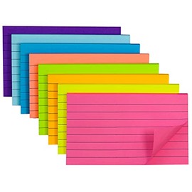 (8 Pack) Lined Sticky Notes Post 8 Colors Self Sticky Notes Pad Its 3X5 in, Bright Post Stickies Colorful Square Sticky Notes for Office, Home, School, Meeting