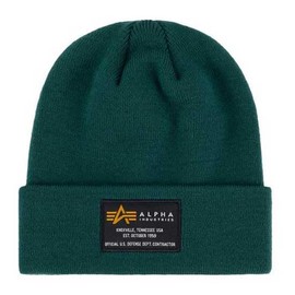 ALPHA INDUSTRIES Unisex T-Shirt Beanie Hat, Force Green, Unit size