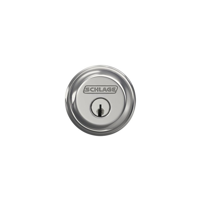 SCHLAGE B60N625 Deadbolt, Keyed 1 Side, Bright Chrome