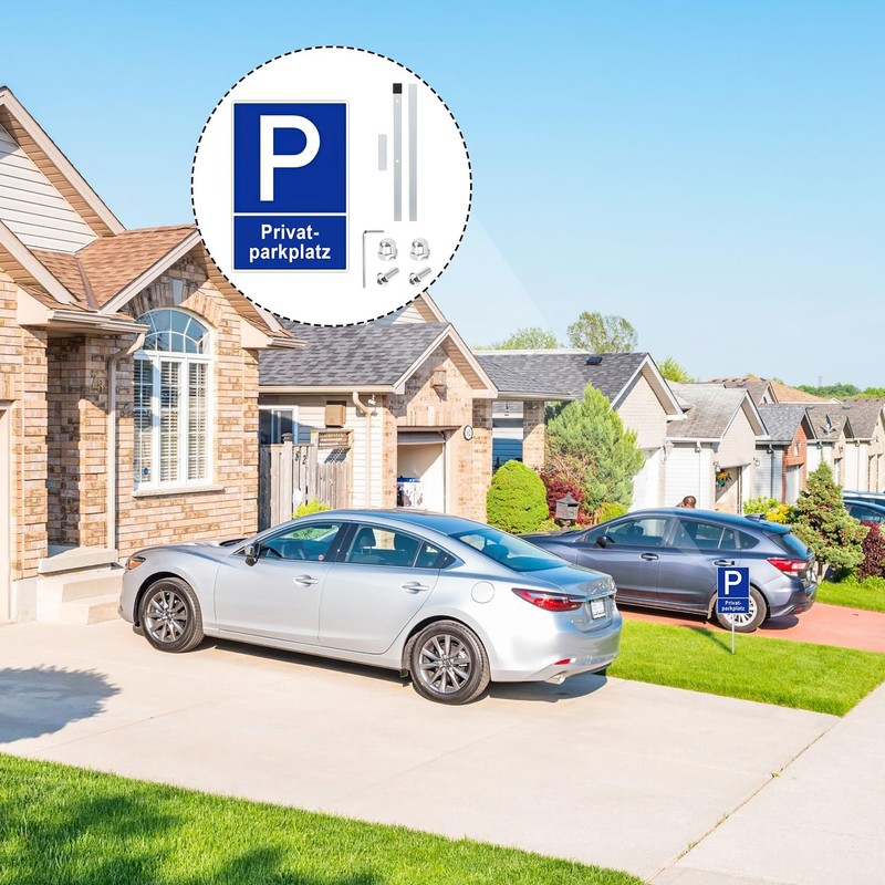 Pack of 2 Private Parking Sign with Posts with 90