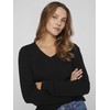 VILA CLOTHES Women's's Viril L/s V-Neck Knit Top-noos Jumper Black