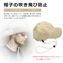 Anboli Hat Clip, Strap, Cap Strap, Chin Strap for Hats, 2 Clips, Wind Prevention, Removable, Adjustable, Lightweight, Convenient for Traveling, Boating, Camping, Leisure, Outdoor Use (Black)