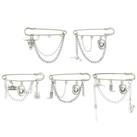 Airssory Mixed Styles Bee Flower Tarot Ribbon Travel Theme Alloy Brooches Pins for DIY Clothes Backpack Hats Jackets Craft, no gemstone