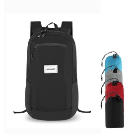 MONTCAMPER Hiking Daypack - Lightweight & Water-Resistant Portable Backpack for Travel, Camping, Outdoor Adventures(16L, black)