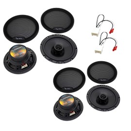 Harmony Audio R65 Compatible with Ford Focus 2012-2014 Speaker Replacement Front and Rear Car Audio Kit Bundle with Harness