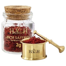 HICH SAFFRON Super Negin Saffron Threads, Premium Grade A+ Saffron, Long Red Stigmas for Rice, Tea, Paella, Risotto and Desserts – Rich Color and Aroma (2g)