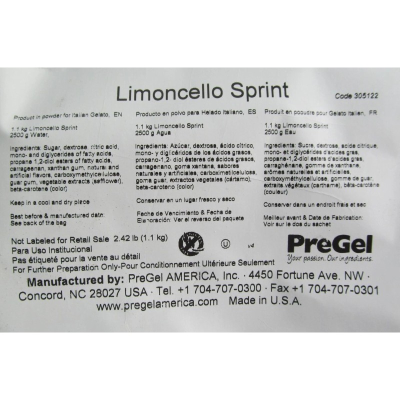 PreGel 2.4 LB BAG PREGEL LIMONCELLO SPRINT COMPLETE POWDER MIX