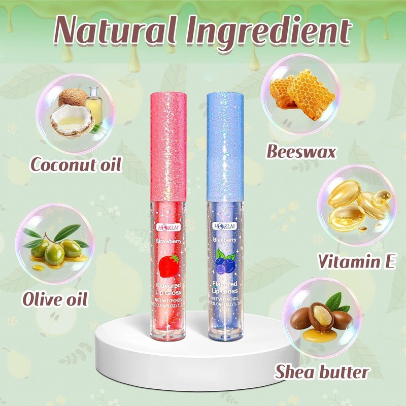 HCKLM 9 Pcs Mini Lip Gloss Bulk,Long Lasting Moisturizing with