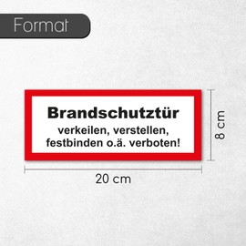 easydruck24de Hin196 Safety Sticker Fire Door / Fire Protection Closure I 20 x 8 cm I According to DIN 4102-5 (D) or ÖNORM B 3850 (Ö) I Caution Fire Protection I hin196