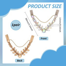 FINGERINSPIRE 1 Pair Rhinestones Flip Flops Chains Bling Shoe Charms Chains Shoes Decorations Alloy & Acrylic Rhinestone Boot Strap Chain Crystal AB Rhinestones Shoe Chain for Flip Flops Boot Straps