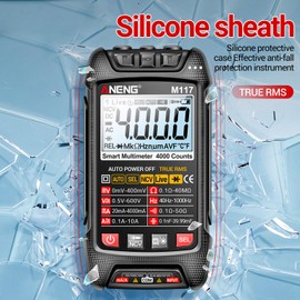 Universal Multimeter Smart Digital,Compatible with ANENG M117,High Precision Multifunctional Smart Anti Burn Electrician Meter for Versatile Use (Black)