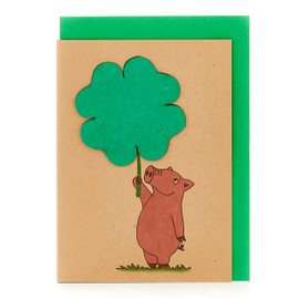 'Handmade Greeting Card "Good Luck Clover Leaf – Grow Flowers Plant Paper)