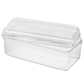 Hammont Rectangle Acrylic Box - Shelf Organizer Bins - Clear Storage Containers - Bathroom Storage | Acrylic Makeup & Jewelry Box with Lid | 3.15”x3.15”x2.37” (4 Pack)