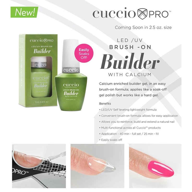 Cuccio LED/UV Universal Base Soak-Off & Brush-On Builder 0.43oz Duo