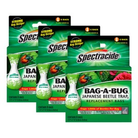 Spectracide Bag-A-Bug Japanese Beetle Trap Replacement Bags, 6 Count, Bag Refills (Pack of 3)