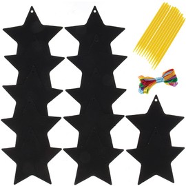 Baker Ross FX260 Star Scratch Art Decorations - Pack of 12, Craft Kits for Kids, Christmas Party Decorations and Party Bag Fillers