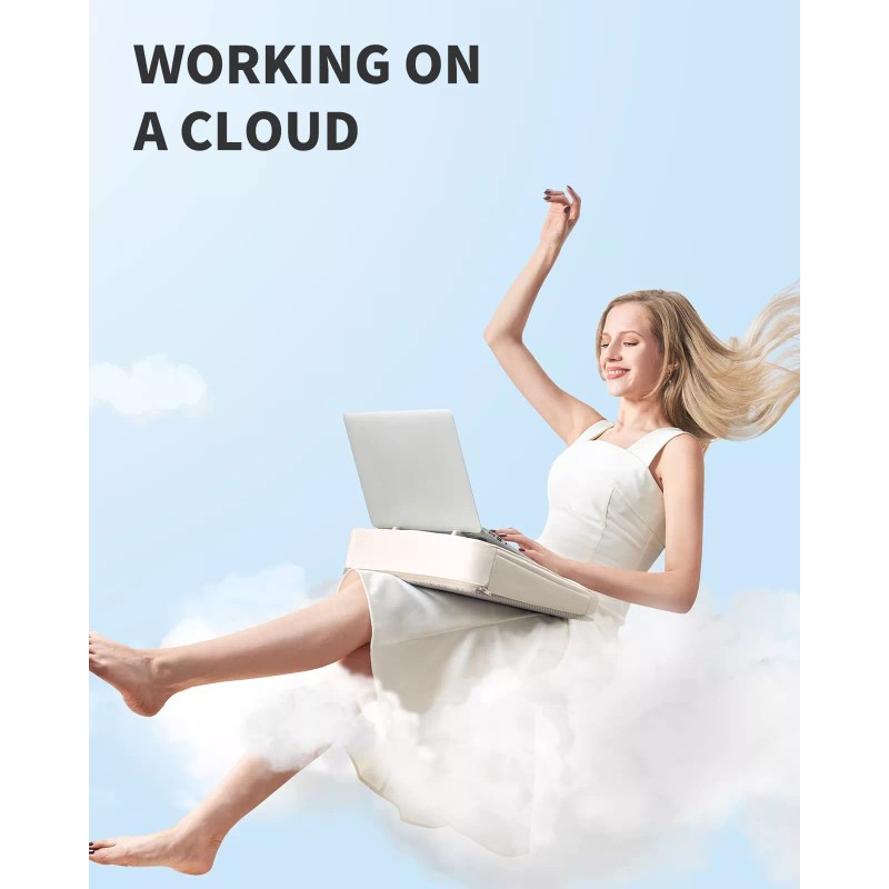 SAIJI Computer Lap Desk with Pillow Cushion, Fits up to