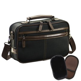 [Hirano Bag] Toyooka Craftsmanship Men's Shoulder Bag, Crossbody Shoulder Bag, Casual Bag, Cowhide Handle, Travel, A5, Horizontal Type, 10.2 inches (26 cm), Black