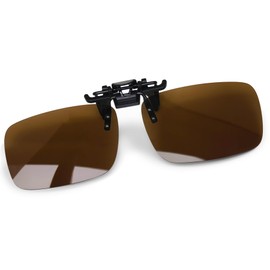 KANASTAL Sunglasses, Clip-On, Front Poke Clip, Flip Up Type, For Wearing Over Glasses, UV Protection, Ultra Lightweight, Polarized, For Driving, Men's, Women's, Sports, [D10] Brown