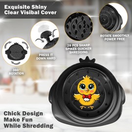 Meat Shredder Tool Twist 10.5", Triple-Layered Visible Chicken Shredder with Brush & Removable Tray, Strong Anti-Slip Strip, Ergonomic Handle, BPA-Free – Ideal for Chicken, Beef