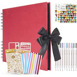 KASZOO Fotoalbum, Fotoalbum zum Selbstgestalten, DIY Fotobuch 80 Seiten, Kann als Abschluss Geschenk, Geburtstagsgeschenk, Hochzeitstagsgeschenk, Valentinstagsgeschenk und verwendet werden, bordeaux