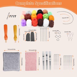 absolove Filzset Nadelfilz Set, 6er WollFilze Starterset für Anfänger,Tiere Kinder Nadelfilzmatte und DIY-Tierherstellung Nadelfilzwerkzeugen mit Filzanleitung,Filzwerkzeugen für Geburtstagsgeschenk