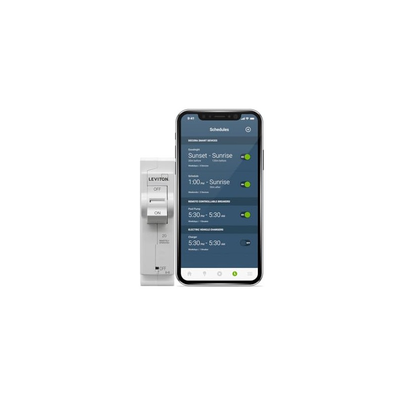Leviton LB120-ST 2nd Gen Smart Circuit Breaker with Remote Control,