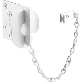 Prime-Line MP9493 Texas Security Bolt, 3 In., Stamped Steel, Painted White, Fits Swing-In Doors (Single Pack)