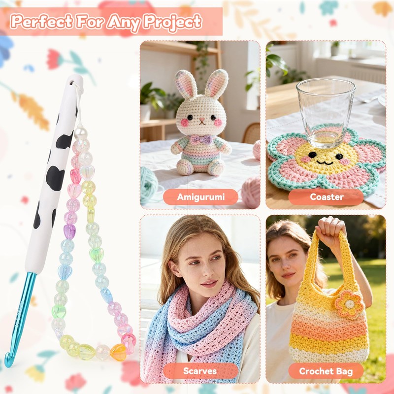 Coopay Crochet Hooks, Crochet Hook with Soft Polymer Clay Handle