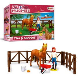 Craze Bibi & Tina Horse Grooming Set, Horse Riding Toy Figures incl. Grooming accessories.