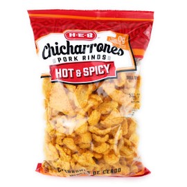 HEB Chicharrones Pork Rinds HOT & SPICY Flavor (Pack of 5) | Keto Snacks, Low Carb, High Protein, Gluten Free | Large 5oz Bags