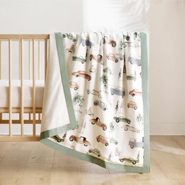 GRSSDER Cotton Muslin Quilt Blanket - Silky Soft and Breathable Baby Blanket Quilt, Oversized Muslin Blankets for Newborns, Toddlers & Kids, 6 Layers Reversible Design for All Seasons, 40" x 50"