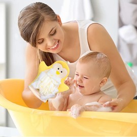 Body Scrub Gloves, Cute Cartoon Hand Scrub Gloves, Elastic Rich Foaming Towel, Skin-Friendly Shower Mitten for Soothe, Cleanse Your Skin