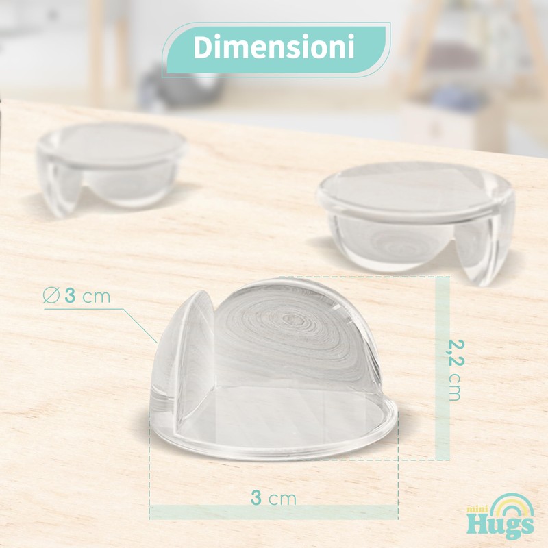 MiniHugs Kantenschutz Gummi Eckenschutz für Kinder, 24 Stück, transparent