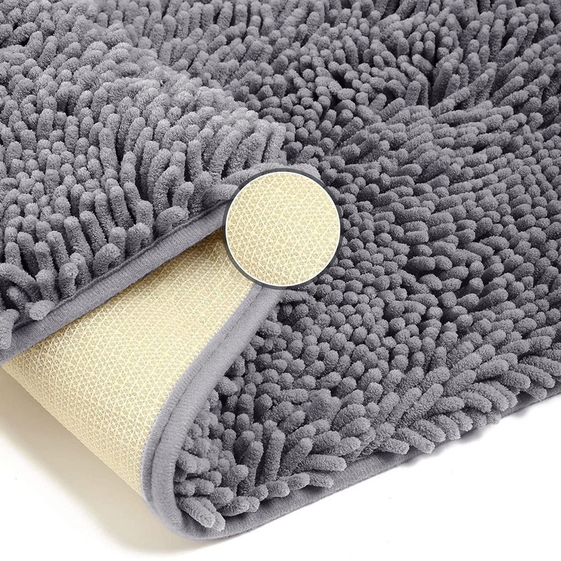 Poligono Bathroom Rug, Non-Slip, Washable, Microfibre Absorbent Bath Mat, Shower